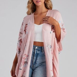 Butterly Pink Breezy Woven Kimono